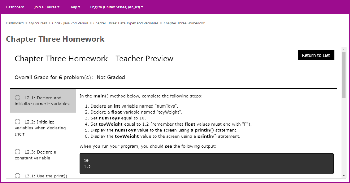 CompuScholar's New Assignment Engine