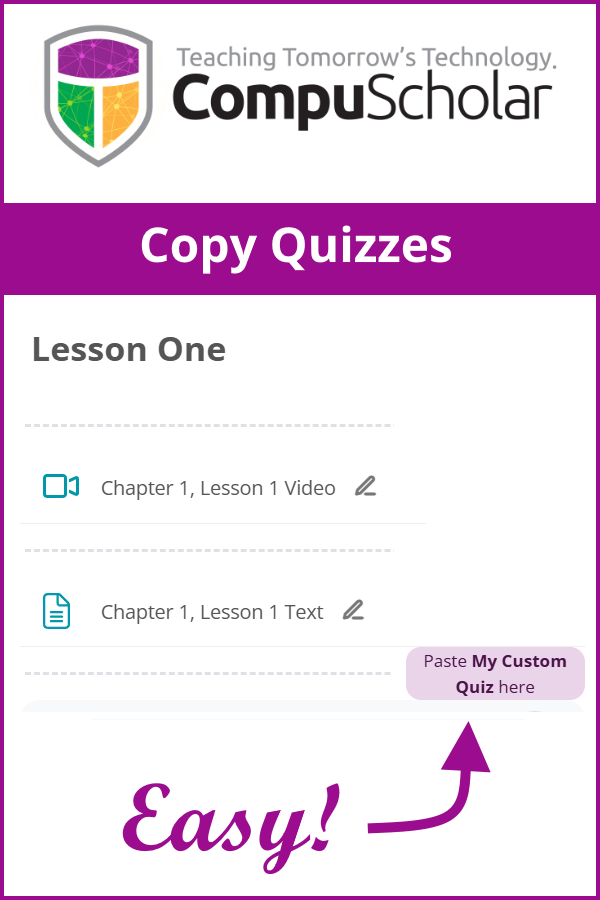 Copying Changes to Quizzes and Tests