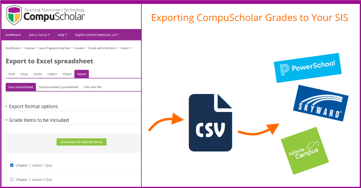 Exporting CompuScholar Grades to Your SIS