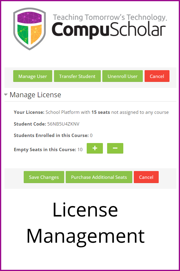 Managing CompuScholar Licenses