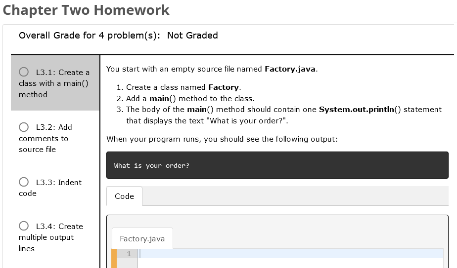 java homework assignments